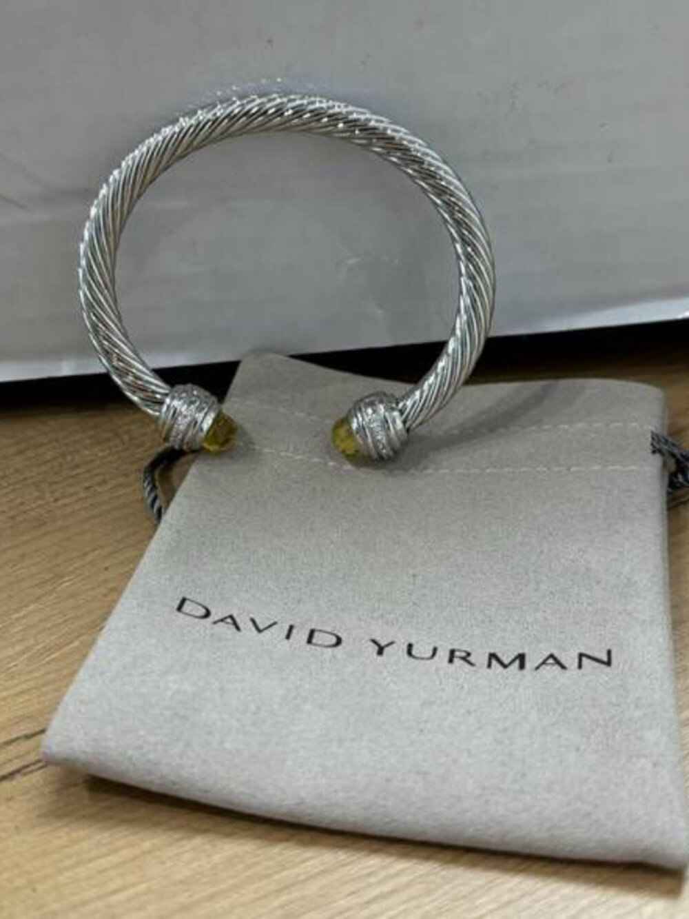 🎨David Yurman🎨 7MM diamond/yellow onyx bracelet